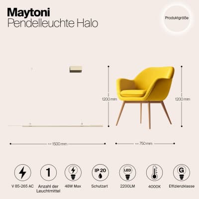 Подвесной светильник Halo MOD005PL-L36BSK Maytoni