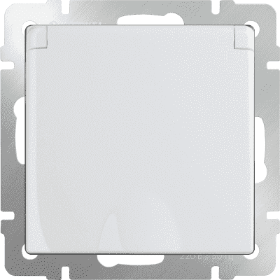 Розетка с заземлением со шторками и крышкой Werkel WL01-SKGSC-01-IP44 белая 4690389045639
