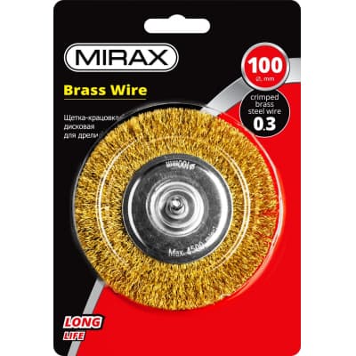 Щетка MIRAX дисковая для дрели 100 мм, 35145-100