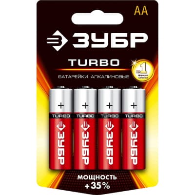 Щелочная батарейка 1.5 в, тип аа, 4 шт, ЗУБР turbo 59213-4C_z01