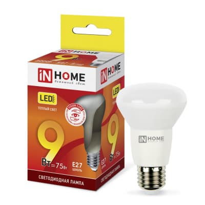 Лампа светодиодная LED-R63-VC 9Вт 230В Е27 3000К 720Лм IN HOME 4690612024301