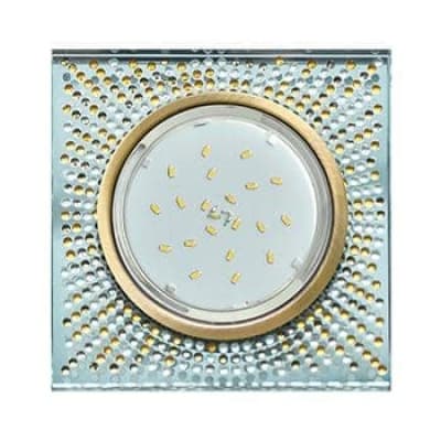 Встраиваемый светильник Ecola GX53 H4 5320 Glass черненая бронза/прозрачный/янтарный FQ53SGECB