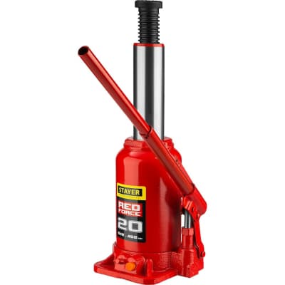 Домкрат бутылочный гидравлический RED FORCE STAYER 20т, 242-452 мм 43160-20_z01