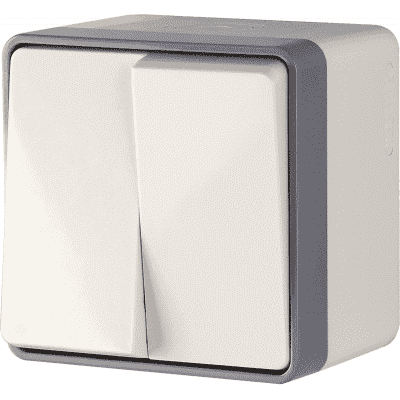 Выключатель двухклавишный IP44 Werkel WL15-03-02 Gallant слоновая кость 4690389102271