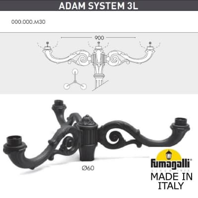 Парковый фонарь FUMAGALLI TABOR ADAM/SIMON 2L U33.205.M30.AYH27