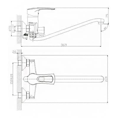 Смеситель для ванны Rossinka T (T40-34)