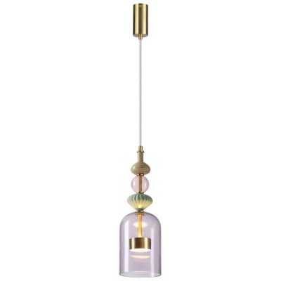 Подвесной светильник Odeon Light Palleta 5045/12LA-26002 античн.бронза/фиолетовый/металл/стекло/керамика LED 12W 4000К 1400Лм
