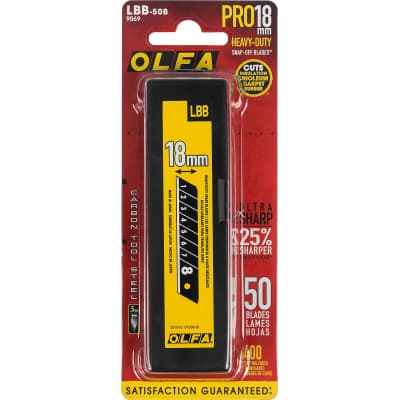 Лезвия сегментированные BLACK MAX OLFA 18 мм, 50 шт. OL-LBB-50B