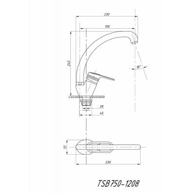 Смеситель для кухни TSARSBERG TSB-750-1208 тип См-МОЦБА