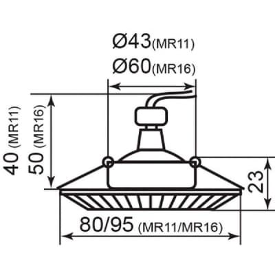 Светильник потолочный встраиваемый FERON DL8160-2/8160-2, под лампу MR16 G5.3, прозрачный хром 19739