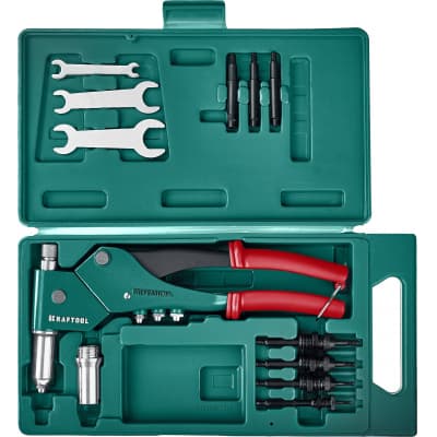 KRAFTOOL Combo3-M6 комбинированный заклепочник поворотный 0-360° в кейсе 31178_z01