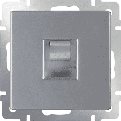 Розетка телефонная RJ-11 Werkel WL06-RJ-11 серебряный 4690389053924