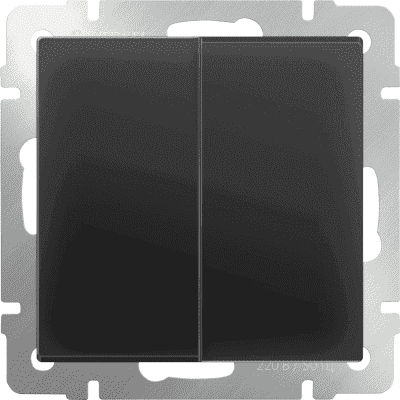 Выключатель двухклавишный проходной WL08-SW-2G-2W черный матовый Werkel 4690389054167