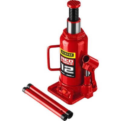 Домкрат бутылочный гидравлический RED FORCE STAYER 12т, 230-465 мм 43160-12_z01