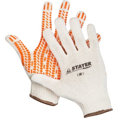 Перчатки трикотажные STAYER L-XL, 10 класс, х/б, защита от скольжения 11401-XL