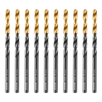 Сверло по металлу, 4 мм, HSS-Tin, Golden Tip, 10 шт. Denzel 717209