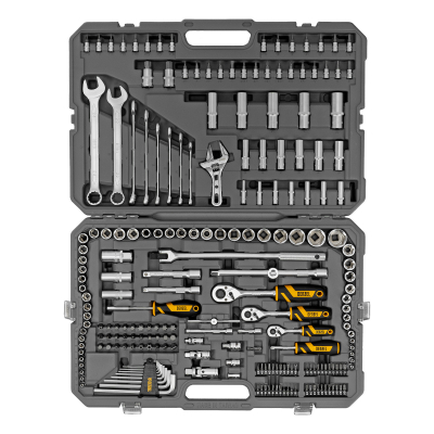 Набор инструментов, 1/2", 1/4", 3/8", CrV, S2, пластиковый кейс, 216 предметов Denzel 15807