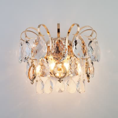 Бра Eurosvet Crystal 10081/2 золото/прозрачный хрусталь Strotskis