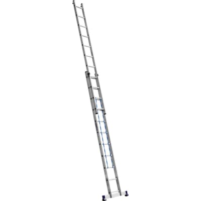 Лестница универсальная двухсекционная СИБИН число ступеней 2 х 11, алюминий, максимальная нагрузка 150 кг 38823-11