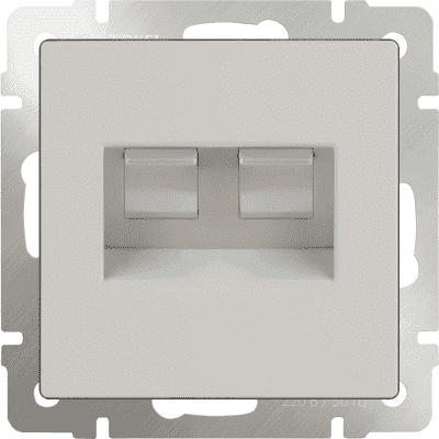 Розетка компьютерная двойная Ethernet RJ-45 Werkel WL03-RJ45+RJ45 -ivory слоновая кость 4690389073533