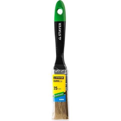 Кисть плоская STAYER 25 мм, 1", щетина искусственная, деревянная ручка KANEKARON-EURO 0106-025
