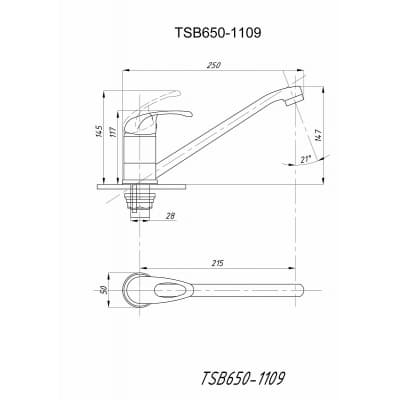 Смеситель для кухни TSARSBERG TSB-650-1109 тип См-МОЦБА, См-УмОЦБА