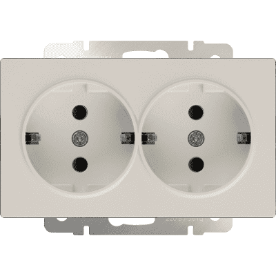 Розетка с заземлением двойная Werkel WL03-SKG-02-IP20 слоновая кость 4690389073113