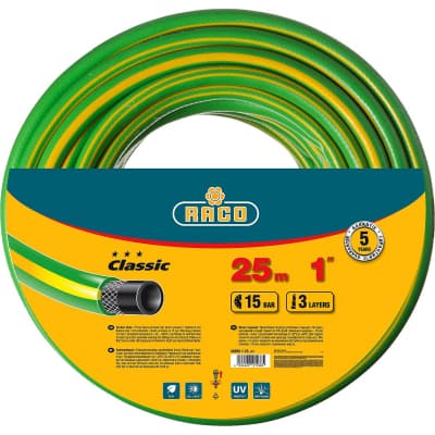 Шланг поливочный Raco O 1" x 25 м, 15 атм., 3-x слойный, армированный, CLASSIC 40306-1-25_z01