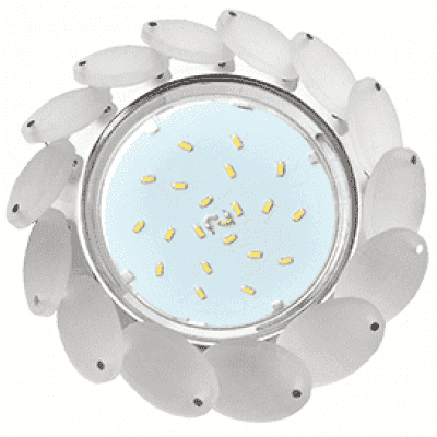 Ecola GX53 H4 5342 Glass Круглый с большими хрусталиками Матовый/Хром 56x125 (к+) FN53RVECB