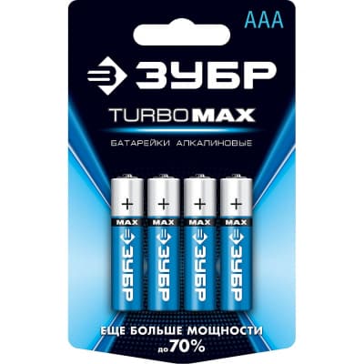 Щелочная батарейка 1.5 в, тип ааа, 4 шт, ЗУБР turbo-max 59203-4C_z01