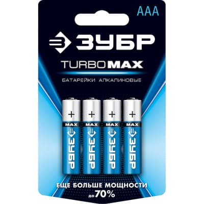 Щелочная батарейка 1.5 в, тип ааа, 4 шт, ЗУБР turbo-max 59203-4C_z01