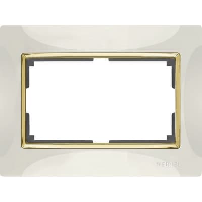 Рамка для двойной розетки Werkel Snabb WL03-Frame-01-DBL-ivory-GD слоновая кость/золото 4690389083853