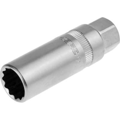 Торцовая головка свечная ЗУБР 3/8", 14 мм, Cr-V сталь, хромированная 27729-14