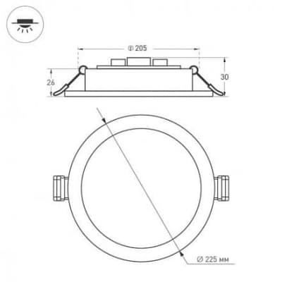 Встраиваемый светильник Arlight DL-BL225 24W 3000K IP40 021444