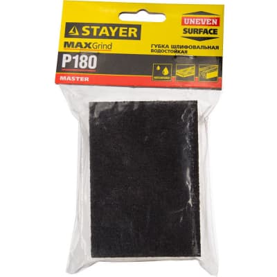 Губка шлифовальная STAYER 100х68х26мм, Р180, четырехсторонняя 3560-3