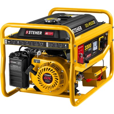 GS-4500Е бензиновый генератор с электростартером, 3300 Вт, STEHER GS-4500Е