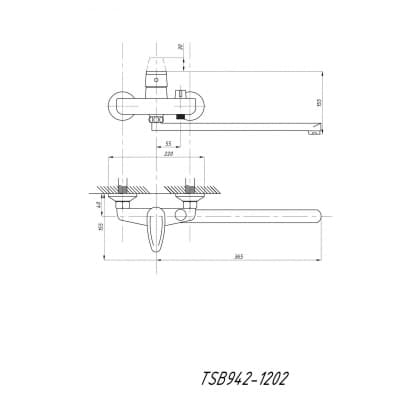 Смеситель для ванны с душем TSARSBERG TSB-942-1202 тип См-ВУОРНШлА