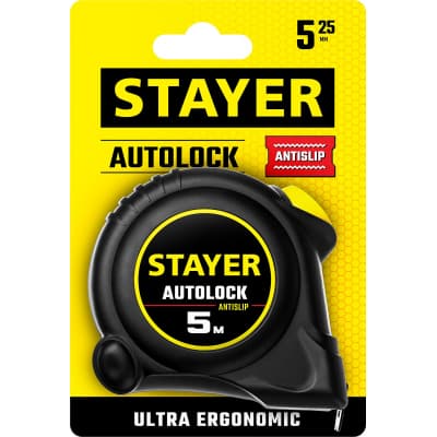 STAYER АutoLock 5м / 25мм рулетка с автостопом 2-34126-05-25_z02