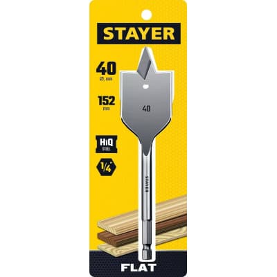 STAYER FLAT 40x152мм, сверло по дереву перовое 2950-40_z01