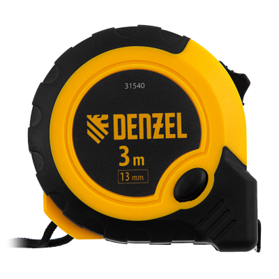 Рулетка 3м х 13мм, двухкомп. корпус, кнопка-пауза Denzel 31540