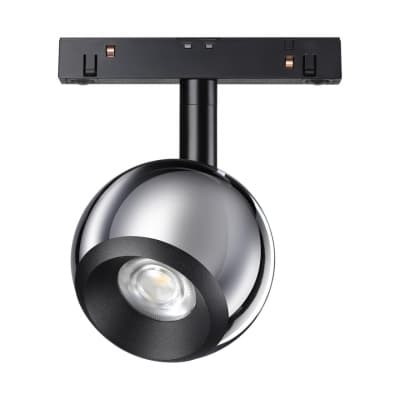 Трековый св-ник для низков.шинопровода IP20 LED 4000K 10W 48V FLUM 358395 SHINO NT20 029 хром/черн