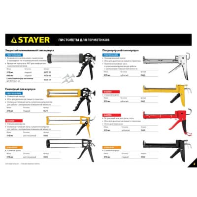 Пистолет для герметика STAYER 310 мл, закрытый, алюминиевый корпус 0673-31