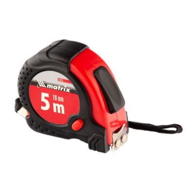Рулетка Status Magnet fixation, 5 м х 19 мм, обрезиненный корпус, зацеп с магнитом Matrix 31023