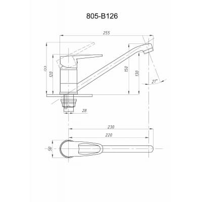 Смеситель для кухни FAUZT FZs-805-126 тип См-МОЦБА, См-УмОЦБА