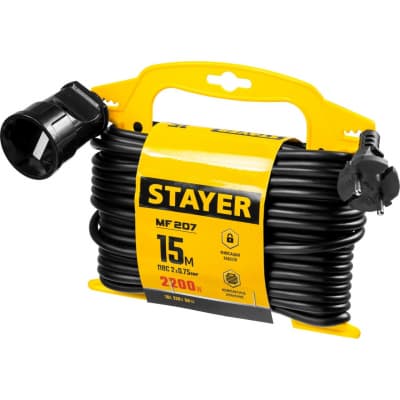 Удлинитель электрический силовой STAYER 15 м, 2200 Вт 55014-15_z01