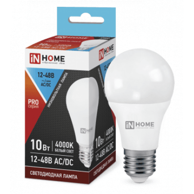 Лампа светодиодная низковольтная LED-MO-PRO 10Вт 12-48В Е27 4000К 900Лм IN HOME 4690612038032