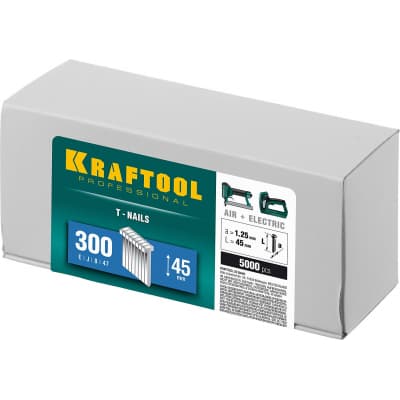 KRAFTOOL 45 мм гвозди для нейлера тип 300, 5000 шт 31785-45