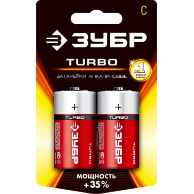 Щелочная батарейка 1.5 В, тип С, 2 шт, ЗУБР Turbo 59215-2C_z01