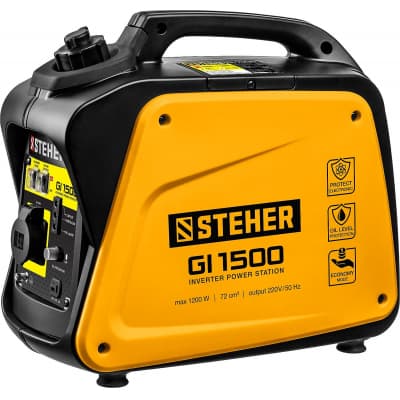 GI-1500 генератор инверторный, 1200 Вт, STEHER GI-1500