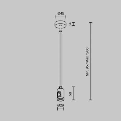 Подвес тросовый Maytoni Accessories for tracks Flarity TRA157SW-B1-B